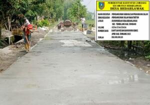 BKK Pemerintah Desa Bedahlawak Diprioritaskan untuk Pembangunan Rabat Jalan Beton.
