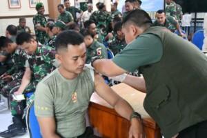 Kodim 0815/Mojokerto Gelar Vaksinasi Hepatitis B Dosis II