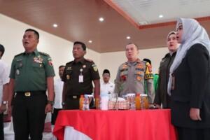 Polresta Mojokerto Gelar Deklarasi Pemilu Damai 2024 Bersama Forkopimda Mojokerto Raya