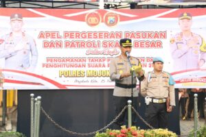 Jelang Pemilu 2024, Polres Mojokerto Kota Berangkatkan 422 Personil Pengamanan TPS
