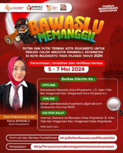 Bersama Awasi Pemilukada, Bawaslu Kota Mojokerto Buka Pendaftaran Seleksi Panwascam