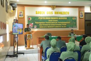 Cegah Bahaya Narkoba, Kodim 0815/Mojokerto Gelar P4GN Semester I TA 2024