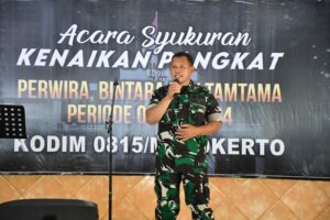 Syukuran Kenaikan Pangkat, Dandim 0815/Mojokerto : Jadikan Evaluasi Sebagai Bentuk Tanggungjawab Moral