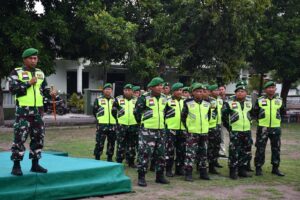 H-2 Pencoblosan, Dandim 0815/Mojokerto Pimpin Apel Gelar Pasukan Pengamanan Pilkada