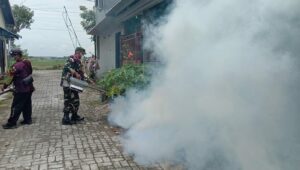 Fogging di Desa Brangkal, Danramil 0815/03 Sooko : Langkah Penting Cegah DBD