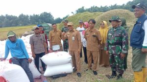 Koramil 0815/14 Dlanggu Bareng Bulog Bersinergi Serap Gabah Petani Desa Ngembeh