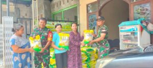 TNI-Bulog Bersinergi, Koramil 0815/06 Kemlagi Gelar Gerakan Pangan Murah