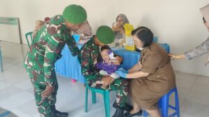 Satgas TMMD Kodim 0815 / Mojokerto Pendampingan Posyandu, Wujud Kepedulian  Kesehatan Masyarakat