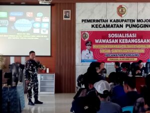 Tumbuhkan Jiwa Nasionalisme di Era Digital, Kodim 0815/Mojokerto Bersama Forkopimcam Gelar Sosialisasi Wawasan Kebangsaan di Kecamatan Pungging