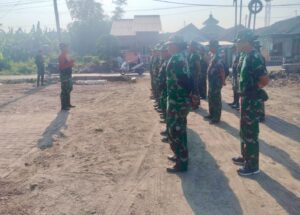 Apel Pagi Satgas TMMD ke-126 di Balai Dusun Sumbertanggul, Mantapkan Semangat Gotong Royong