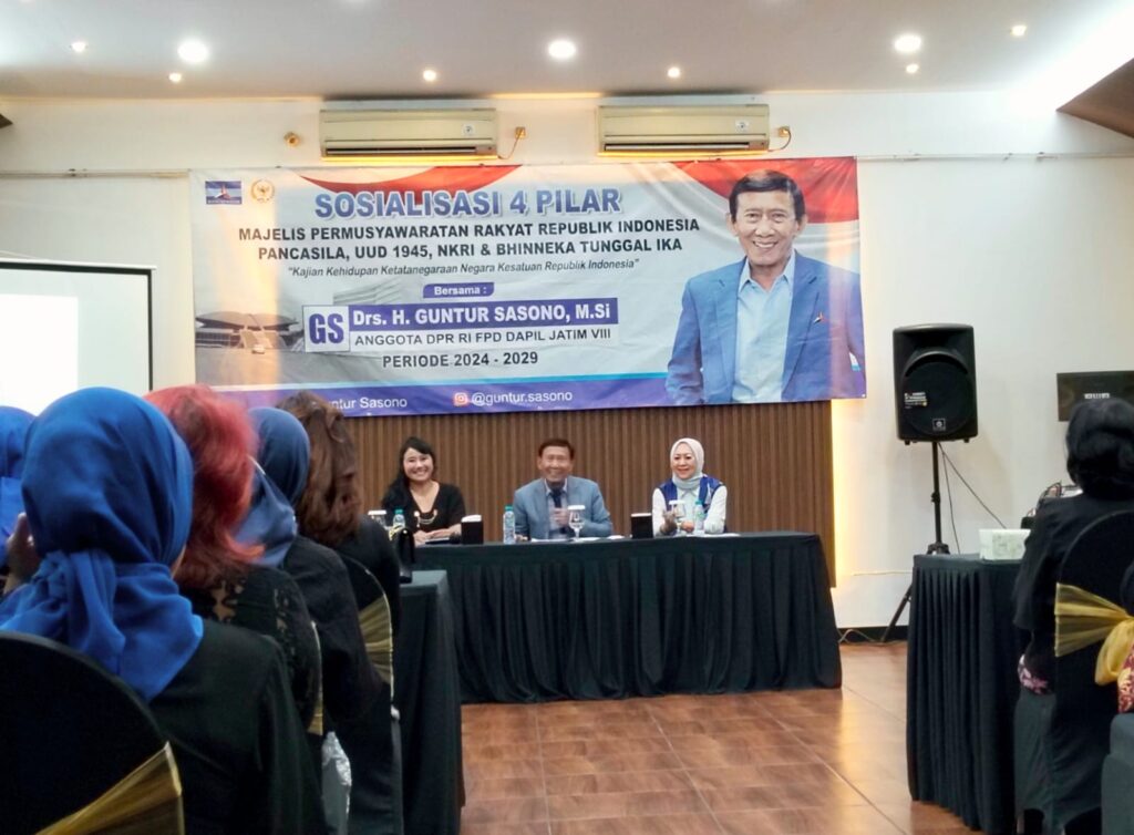 Guntur Sasono Anggota DPR RI Gelar Sosialisasi 4 Pilar Bersama Kelompok Aspi, Potbi dan Relawan GS Mojokerto