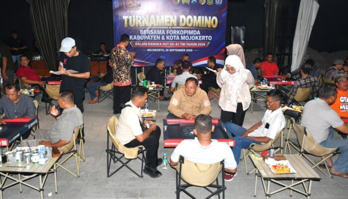 Tournament Domino Semarakkan HUT ke-81 TNI, Forkopimda Mojokerto Raya Pererat Kebersamaan